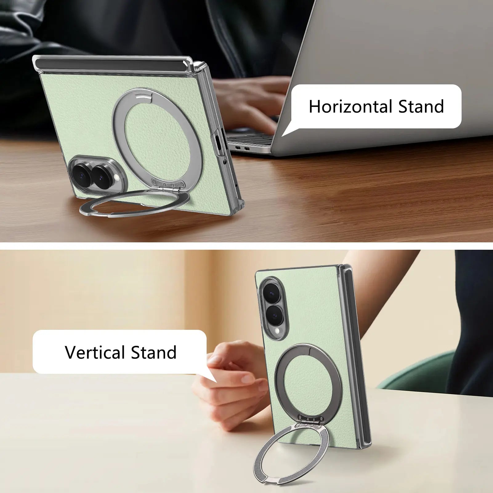 Premium Skin-Feel Case with 360° Kickstand for Samsung Galaxy Z Fold 8