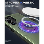 Shockproof Armor Phone Magnetic Case with Ring Kickstand for Galaxy S25 Series
