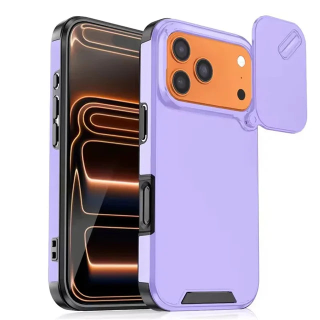 Matte Shockproof Case with Sliding Camera Lens Cover for iPhone 18 Series