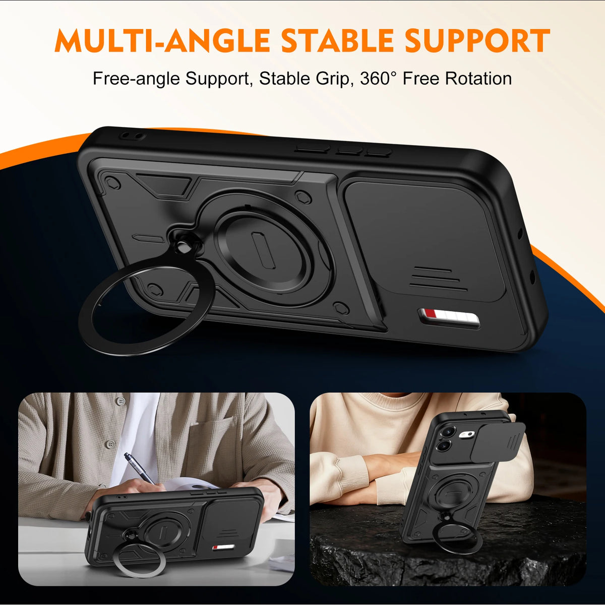 Rugged Shockproof Case with Sliding Camera Lens Cover for Nothing Phone (4b)