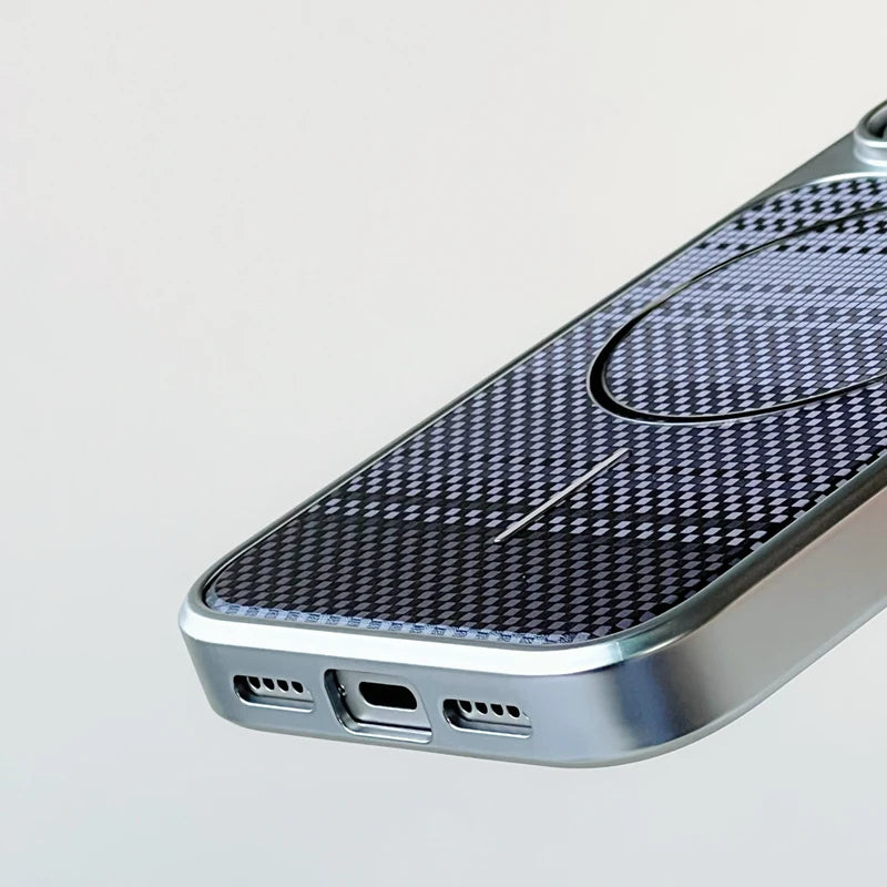 Frosted Carbon Fiber Texture Armor Case with MagSafe for iPhone 17 Series