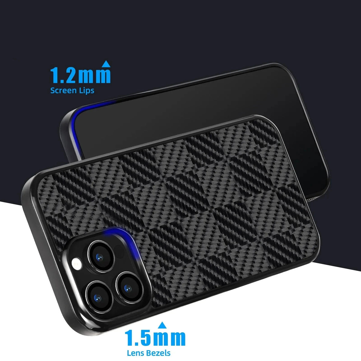 Carbon Fiber MagSafe Case with Raised Lens Protection Ring for iPhone 15 Series