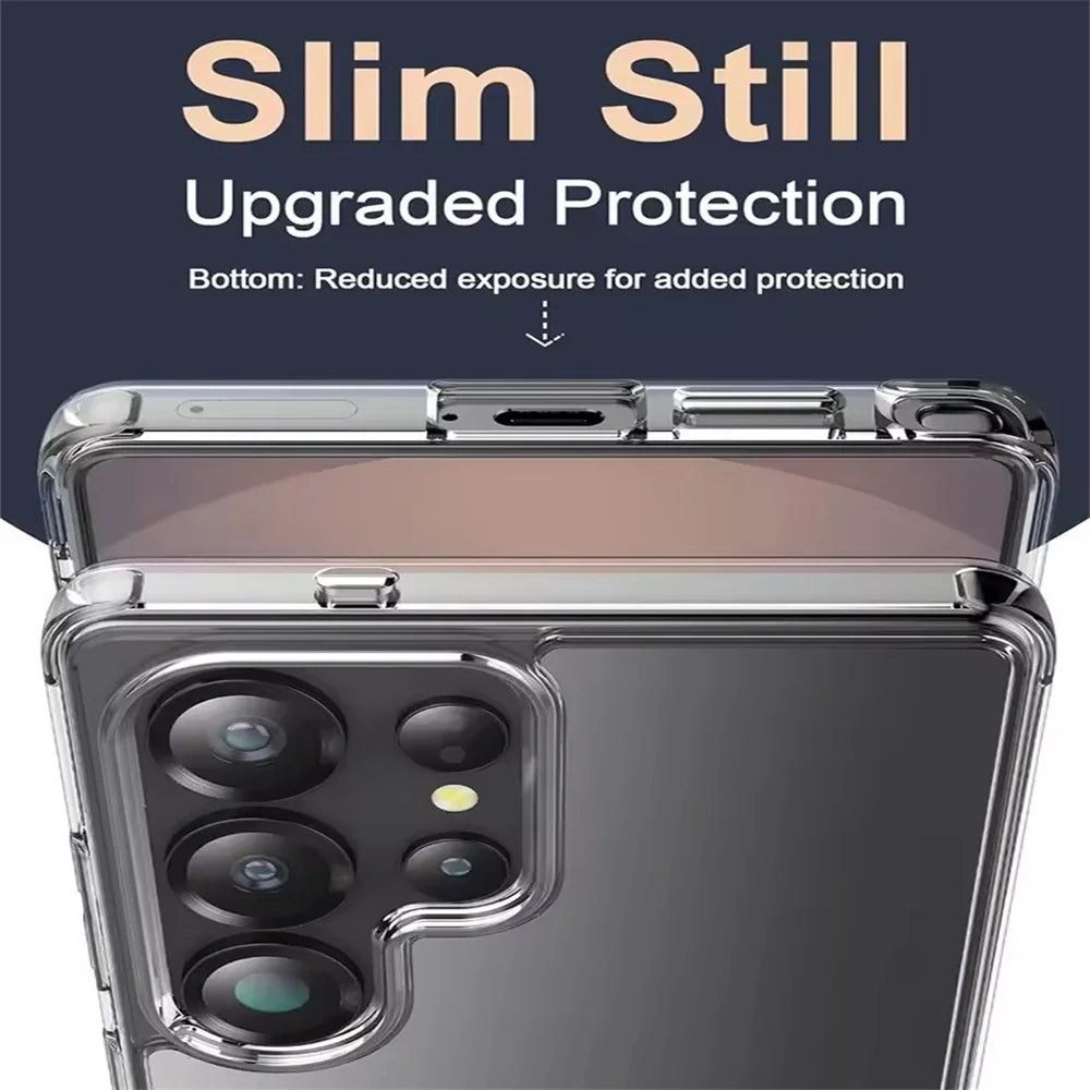 Crystal Clear Shockproof Soft TPU Silicone Case for Samsung Galaxy S25 Series