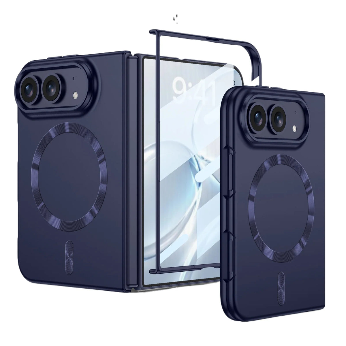 Shockproof Matte MagSafe Case with Integrated Screen Film for iPhone Duo