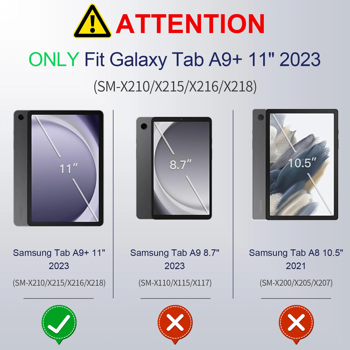 Clear TPU Case for Samsung Galaxy Tab A9+ 11"