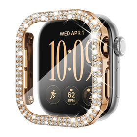 Tempered Glass Screen Protector Case with Polycarbonate Bumper for Apple Watch