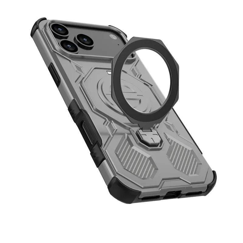 iPhone 17 Series Shockproof Dual Layer Armor MagSafe Phone Case with Kickstand