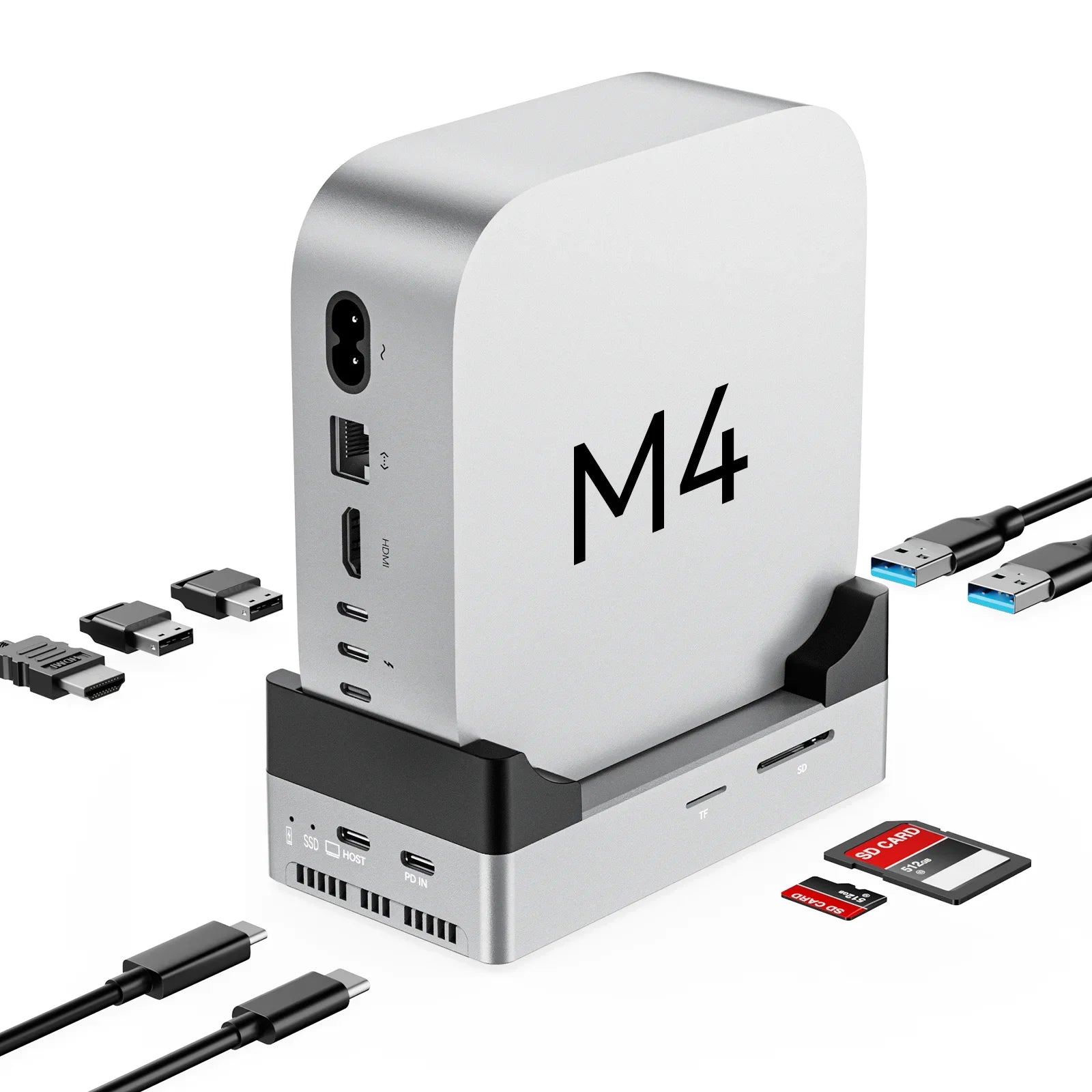 Acasis 8-in-1 Mac Mini M4 Dock with M.2 NVMe SSD Enclosure