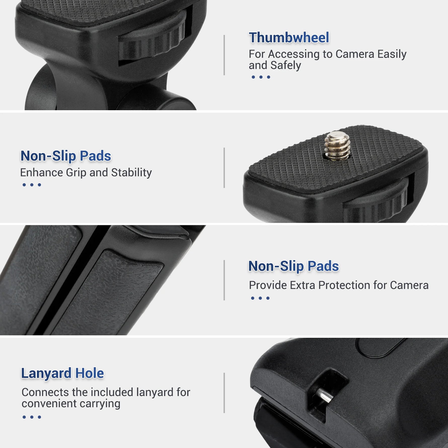 JJC Wired Remote Shooting Grip Mini Tripod for Panasonic Lumix