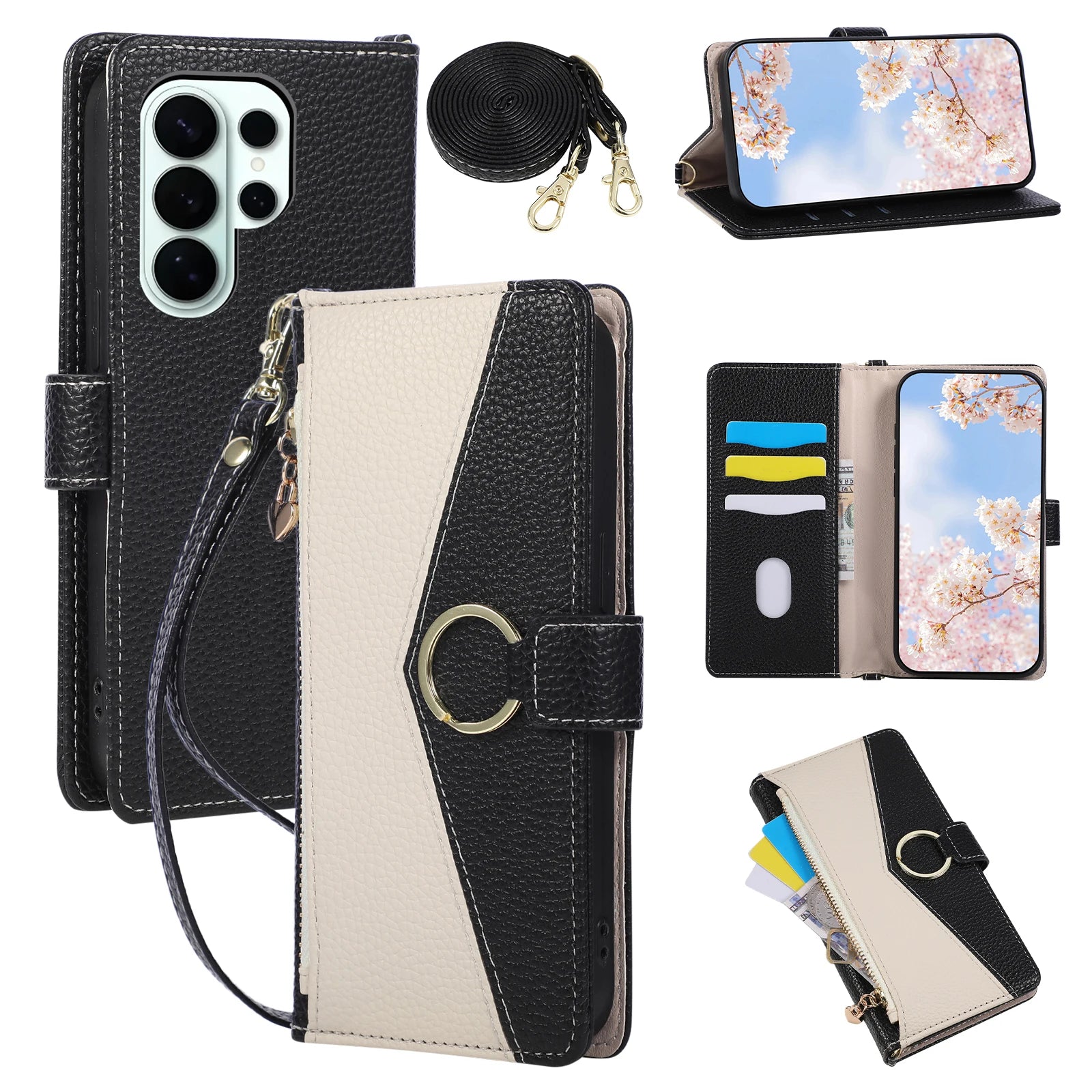 Crossbody Leather Wallet Case for Samsung Galaxy S26 Series