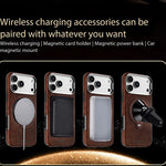 Shockproof Leather MagSafe Case with 360° Rotating Kickstand Ring for iPhone 18 Series