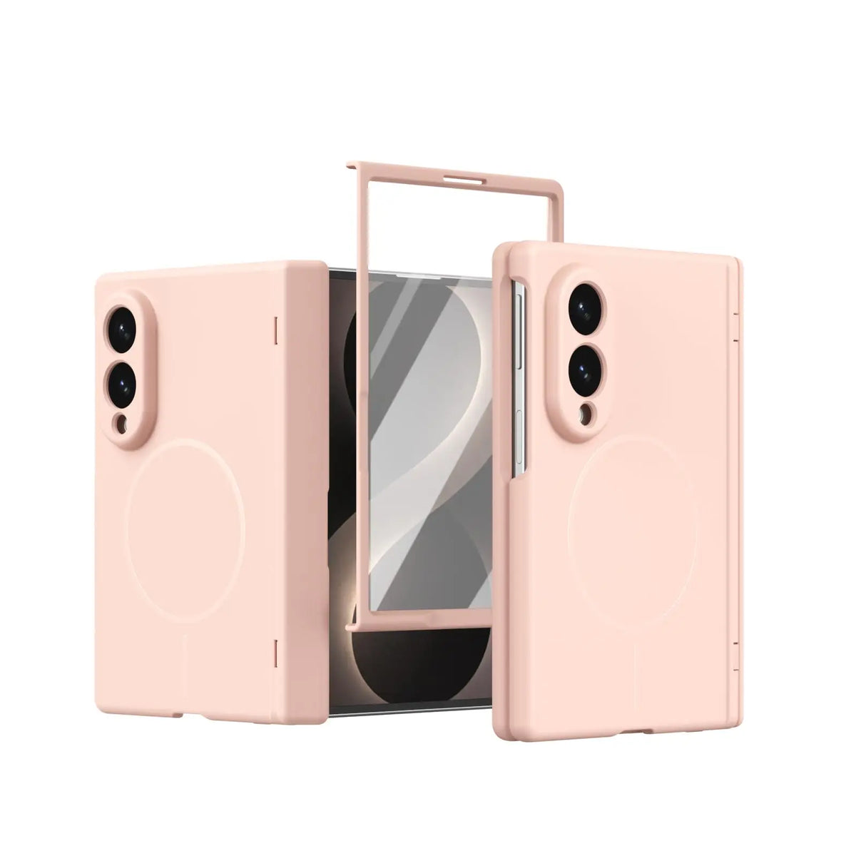 Integrated Tempered Glass Screen Protector Case with Magnetic Ring Mount for Samsung Galaxy Z Fold 8