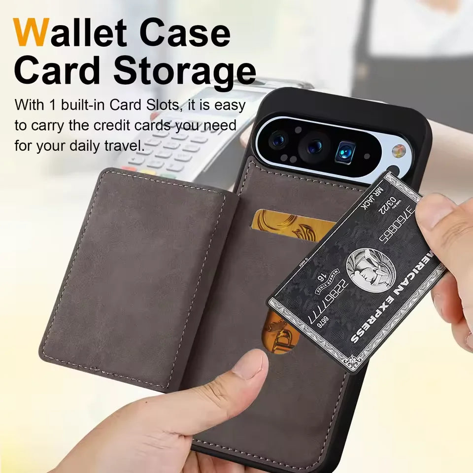 Google Pixel 10 Series Protective PU Leather Case with Card Slot