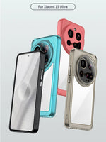 Soft TPU Bumper + Clear Hard PC Protective Transparent Case for Xiaomi 15 Ultra