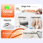 CABLETIME 100W Magnetic Retractable USB-C Cable