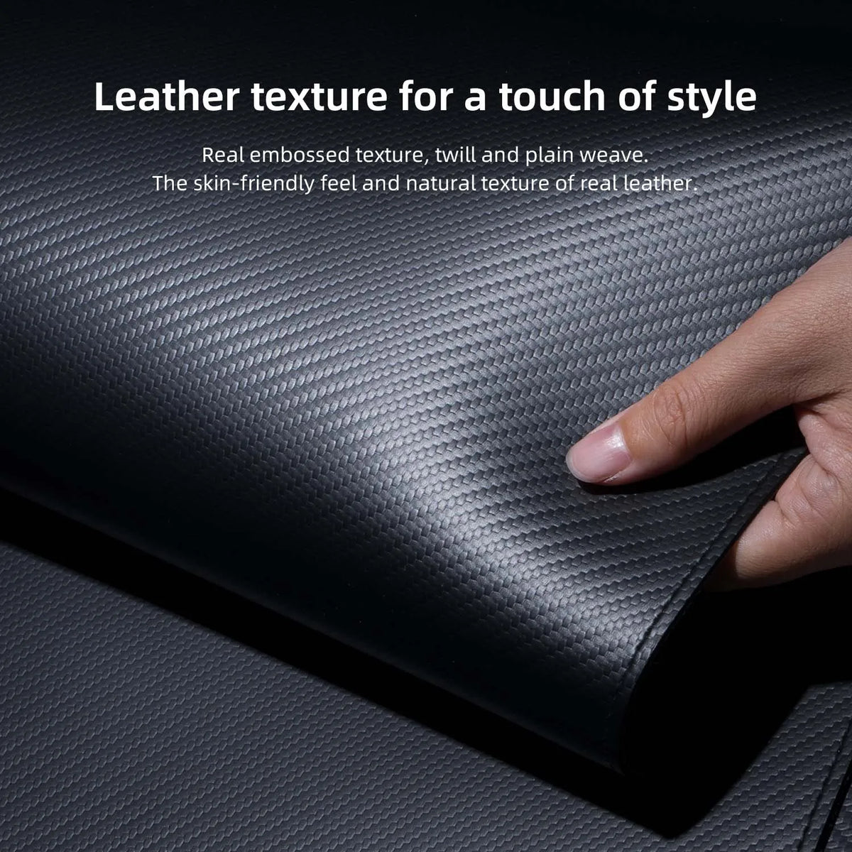 Large Carbon Fiber Embossed Leather Desk Mat