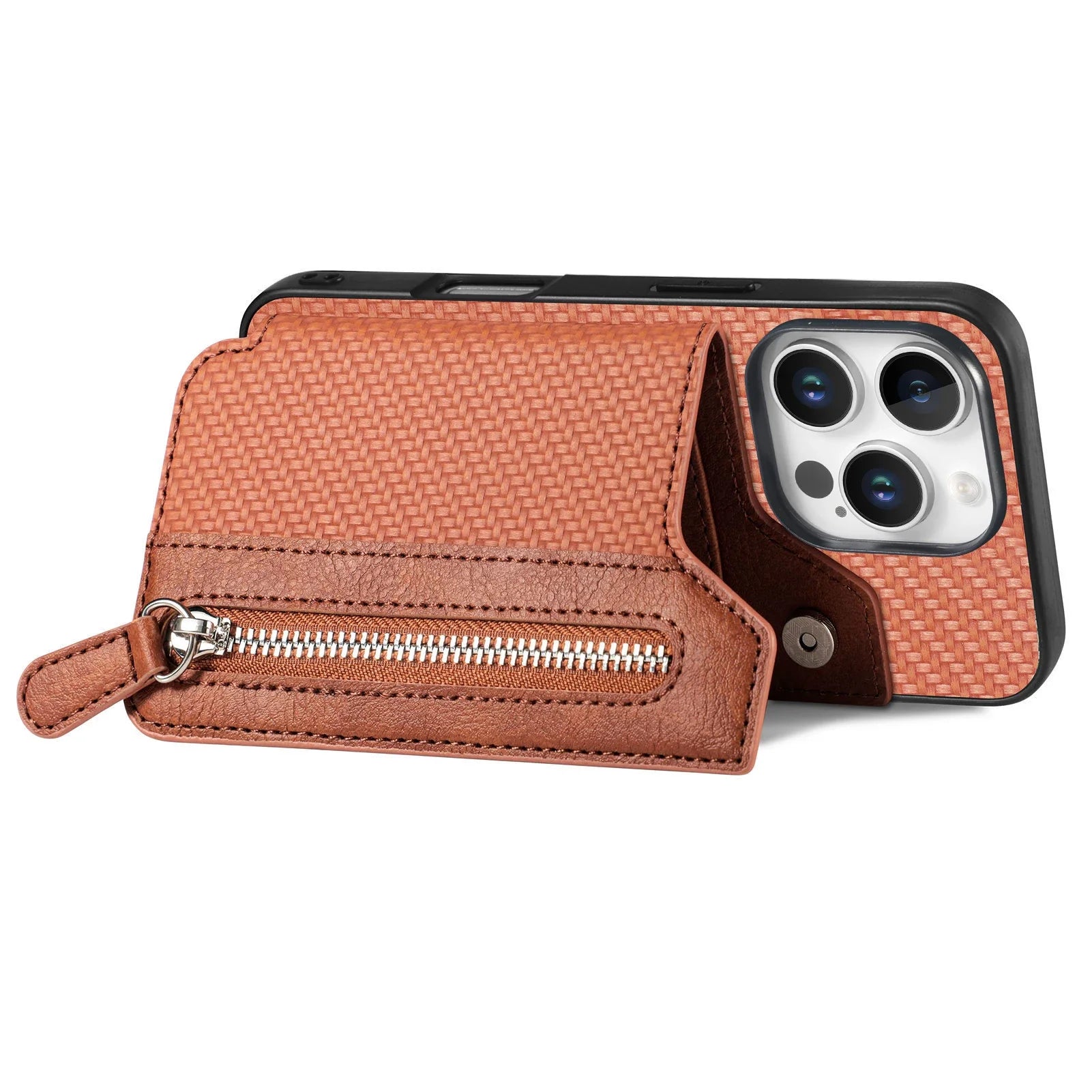 Protective Leather Zipper Wallet Case for iPhone 15 Series