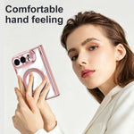 Electroplated MagSafe Case with 360° Rotating Ring Stand for iPhone Duo