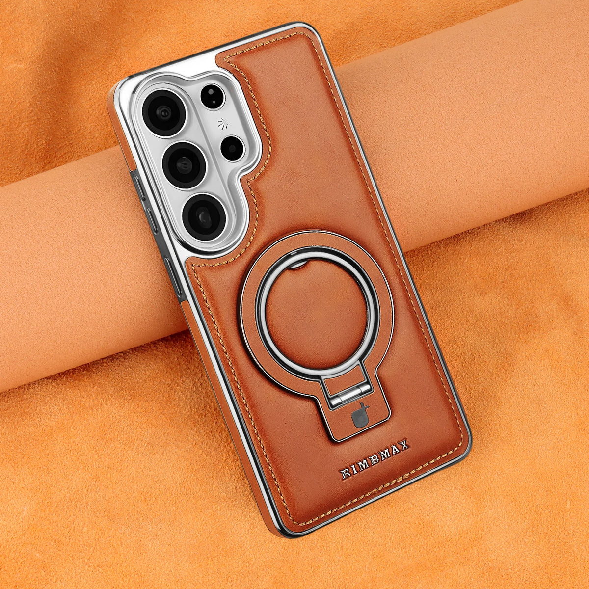 Premium Leather Magnetic Case with Ring Kickstand for Samsung Galaxy S26 Series