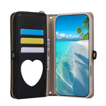 iPhone 15 Series Crossbody Wallet Case with Built-In Mirror and Kickstand