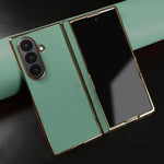 Genuine Leather Case with Raised Camera Protection Ring for Samsung Galaxy Z Fold 7