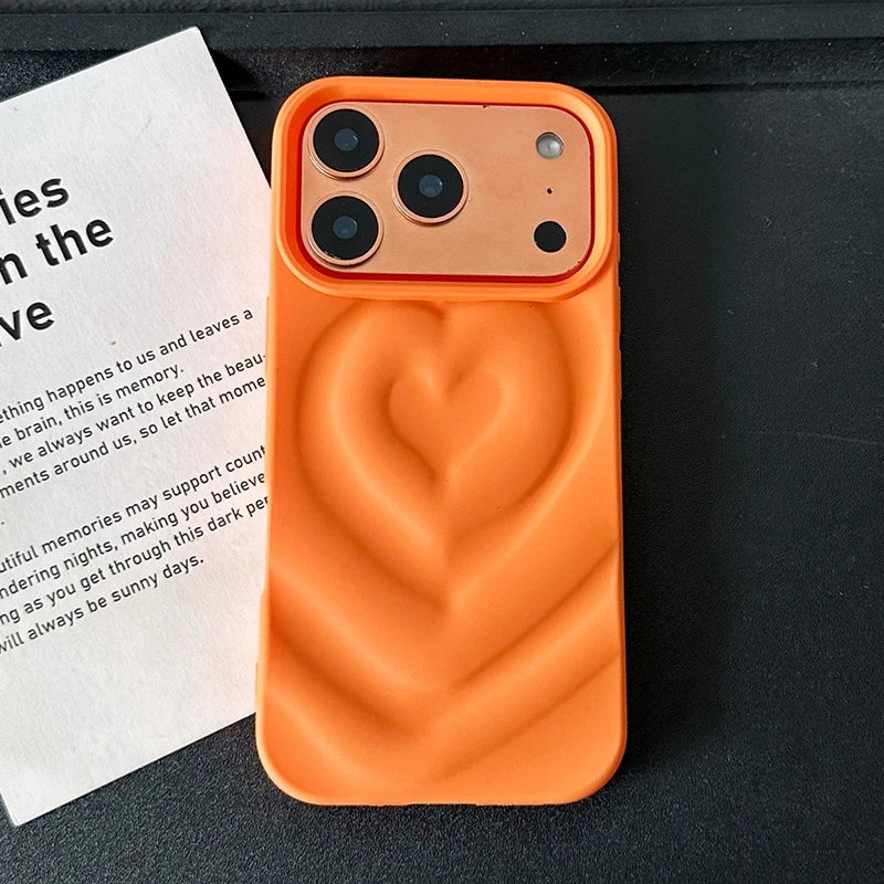 Stylish 3D Heart Pattern Case for iPhone 17 Series
