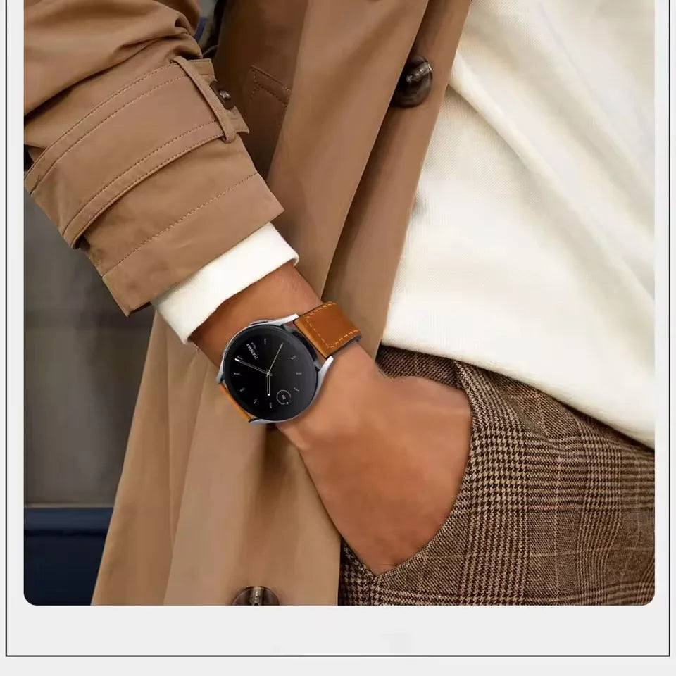 Durable Leather + Silicone Strap for Samsung Galaxy Watch 7