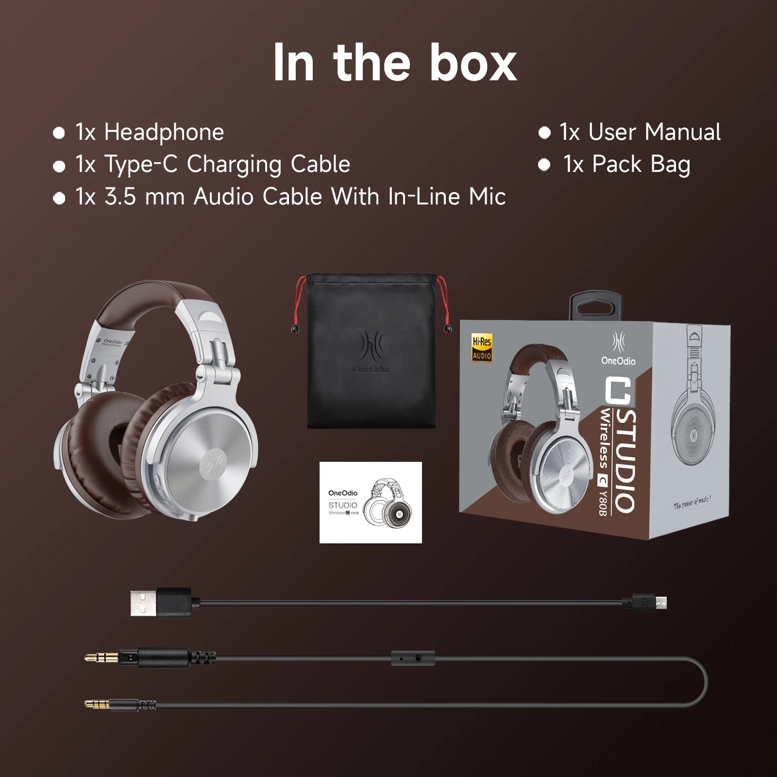 Oneodio Upgrade Pro C Wireless Bluetooth 5.2 Headphones