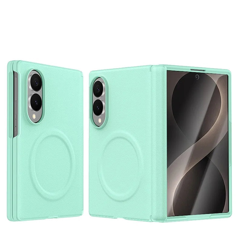 Luxury Magnetic Vegan Leather Case with Screen Protector for Samsung Galaxy Z Fold 8