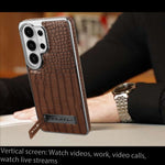 Luxury Crocodile Pattern Magnetic Leather Case with Stand for Samsung Galaxy S26 Series