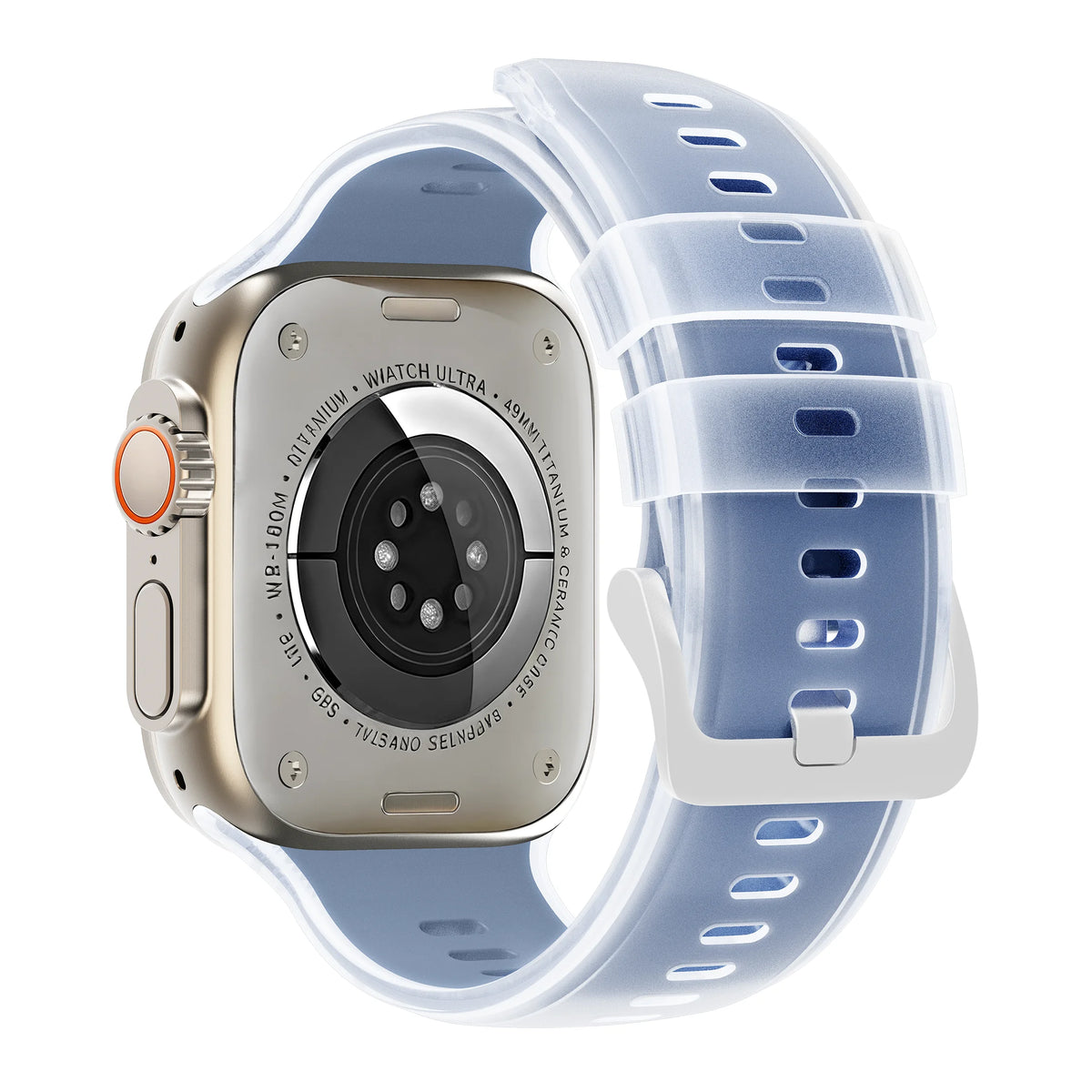 Dual-Layer Silicone Sport Band with Quick-Release Buckle for Apple Watch