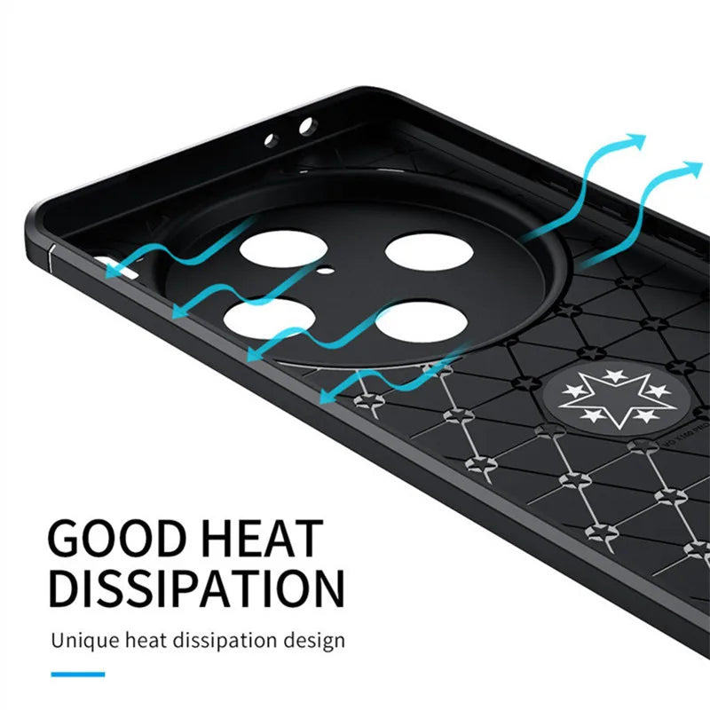 Shockproof Protective Case with Silicone Metal Ring Stand for Vivo X100 Series
