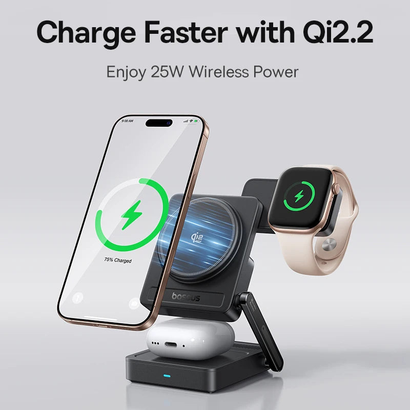 Baseus PicoGo AF21 Multi-Device 3-in-1 25W Magnetic Wireless Charger