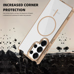 Luxury Magnetic Clear Case with Metal Camera Frame for Samsung Galaxy S24 Series