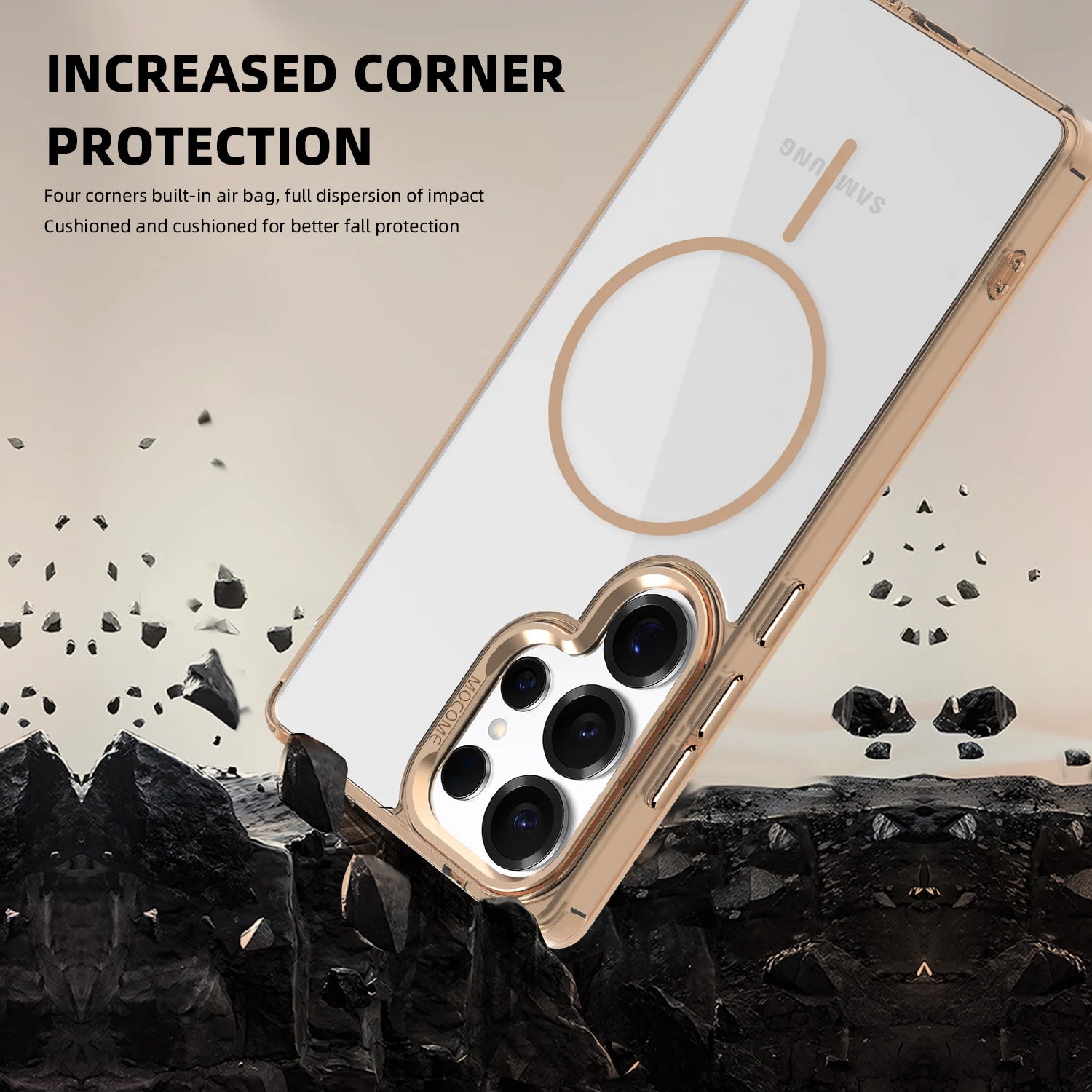 Luxury Magnetic Clear Case with Metal Camera Frame for Samsung Galaxy S25 Series
