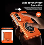 Shock-Absorption Perimeter Frame Case with Rotating Ring Grip for Samsung Galaxy Z Fold 8