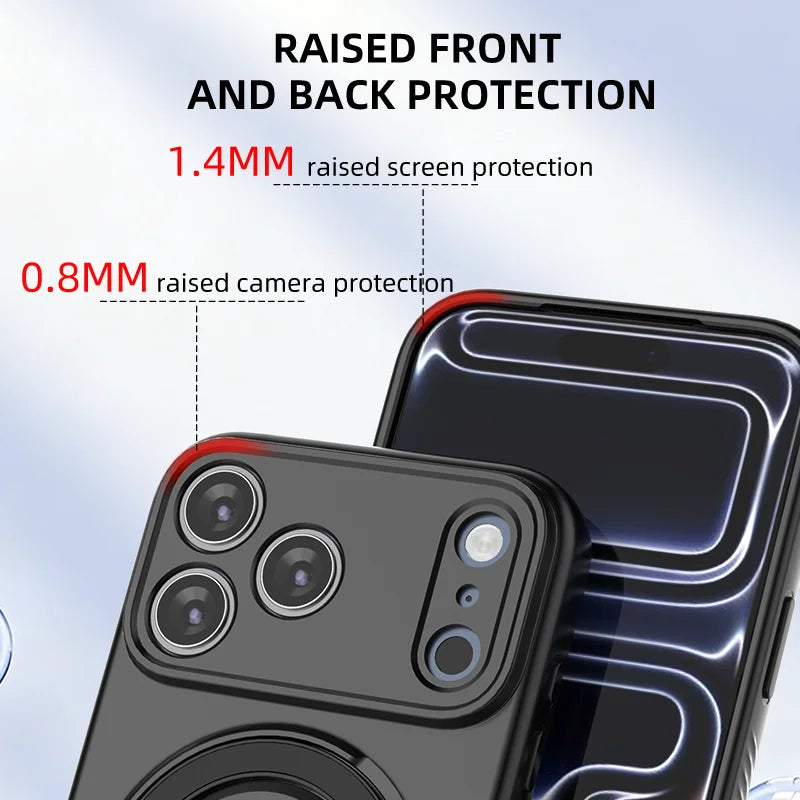 Full Protection MagSafe Case with Rotating Ring Stand for iPhone 17 Series