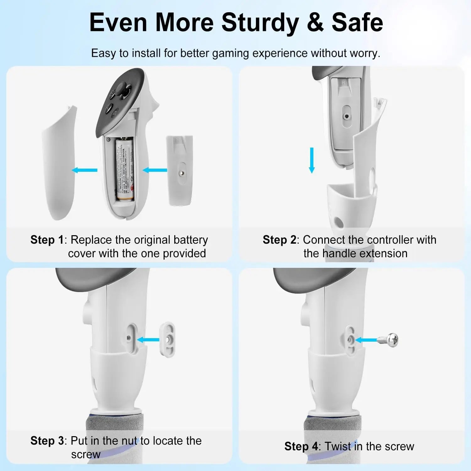 3-in-1 Long Arm Handle Attachments for Meta Quest 3