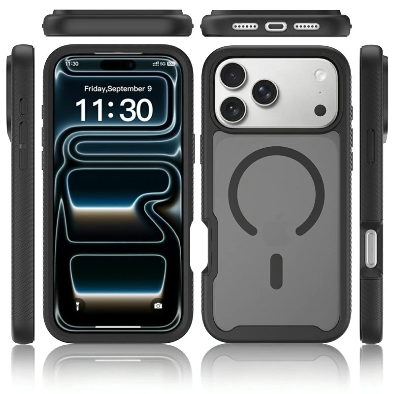 Translucent Matte MagSafe Case with Shock-Absorbing TPU Edge for iPhone 18 Series