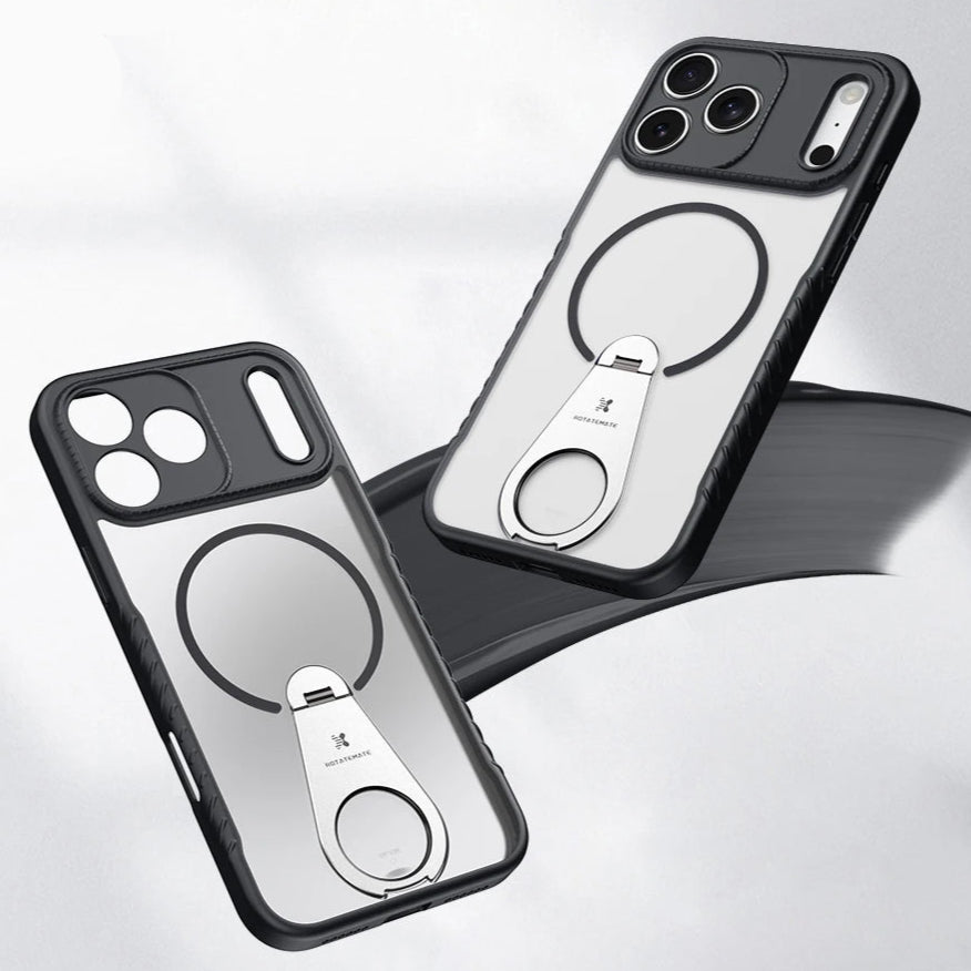 MagSafe Compatible Matte Case with Built-in Invisible Ring Stand for iPhone 17 Series