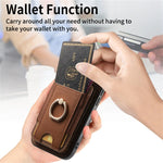 iPhone 16 Series PU Leather Case with MagSafe Support and Removable Card Holder