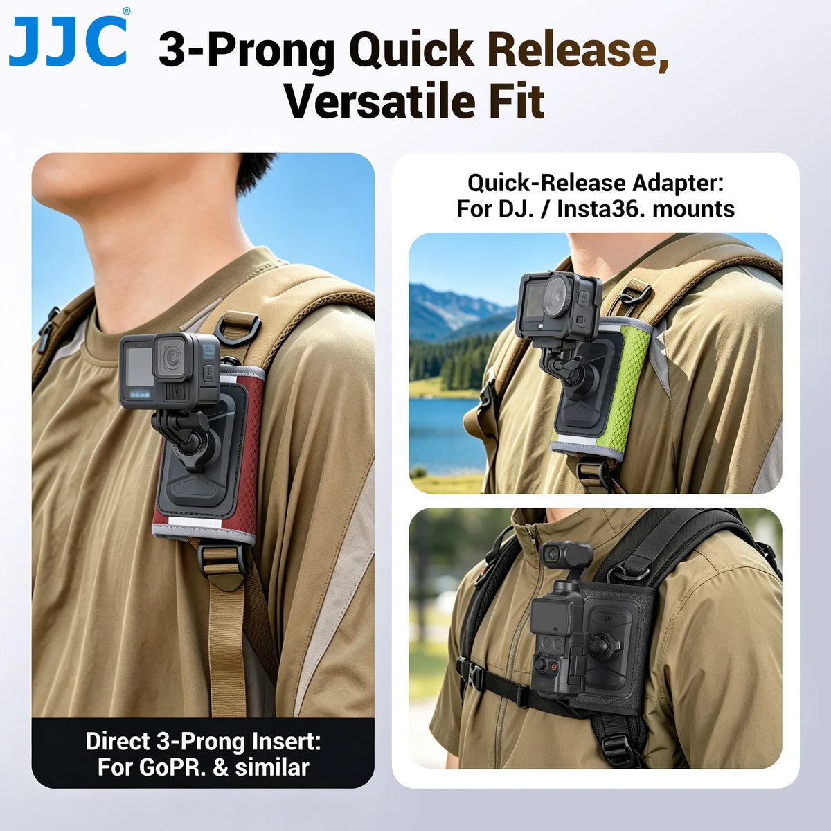 Dual-Layer Shoulder Strap Mount for Action Cameras