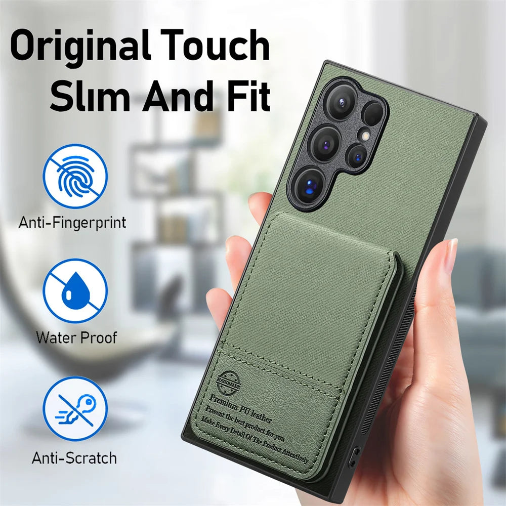 RFID-Blocking Magnetic Wallet Case with Card Holder for Samsung Galaxy S24 Series