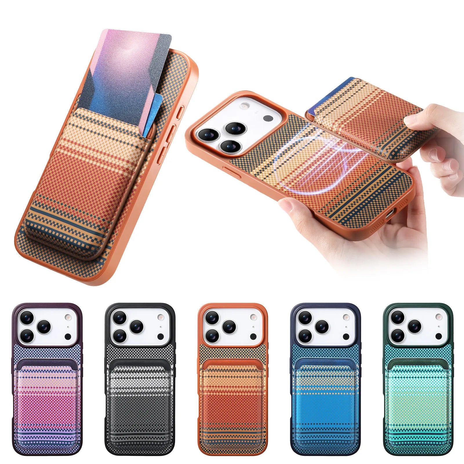 iPhone 17 Series MagSafe Gradual Color Case with Detachable Card Holder