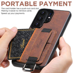 Samsung Galaxy S26 Ultra Lychee Grain Leather Case with Card Slots and Ring