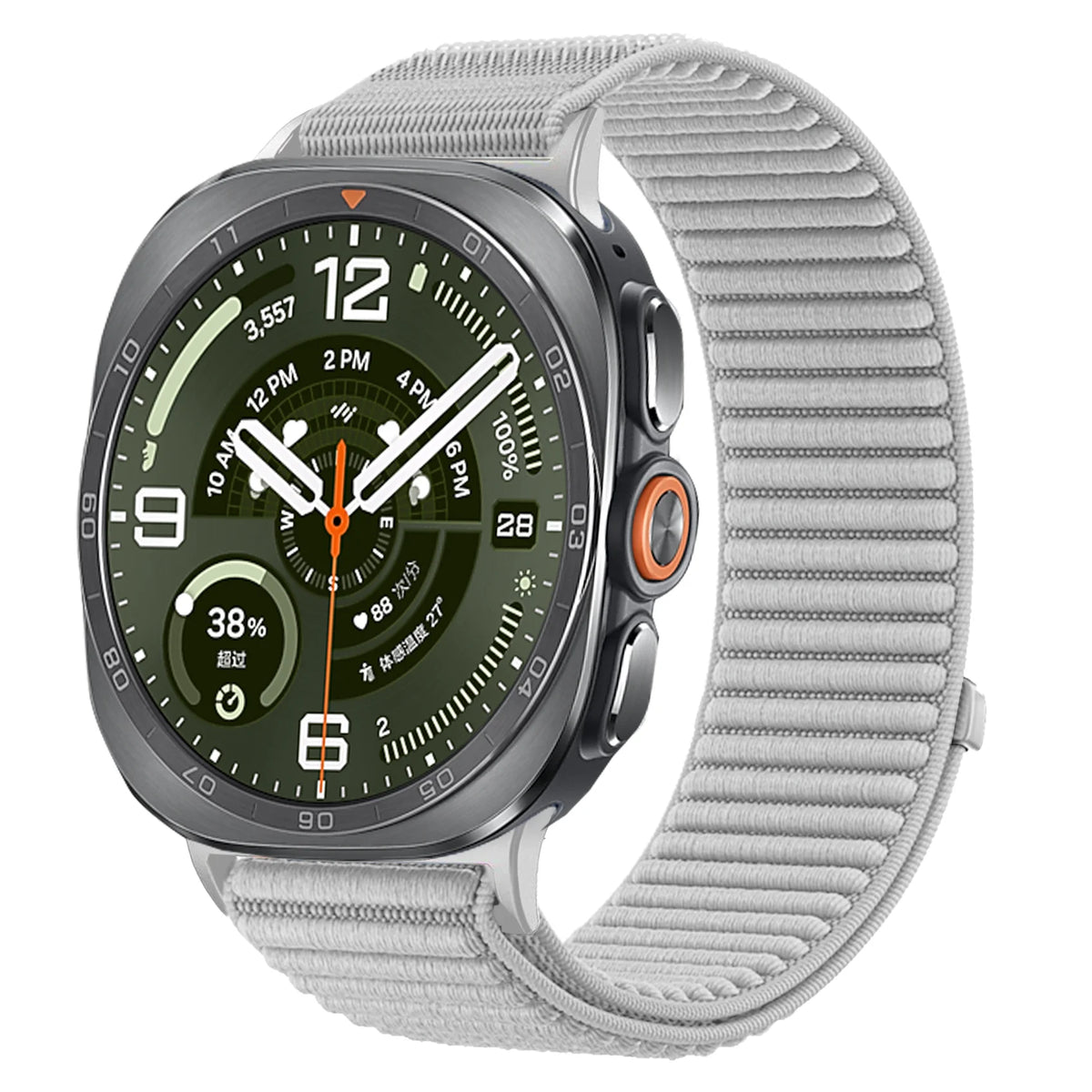 Woven Nylon Velcro Watch Strap with Metal Connector Heads for Samsung Galaxy Watch Ultra 2