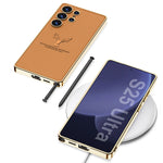 Premium Moose Pattern Leather Case with Soft Edge for Samsung Galaxy S25 Ultra