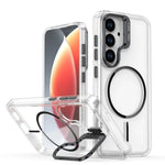 Samsung Galaxy S25 Series Magnetic Clear Case with Lens Stand