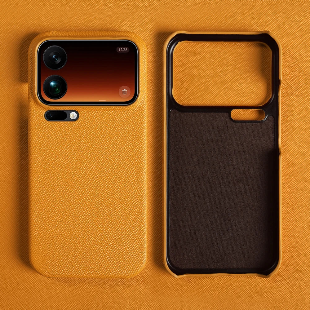 Genuine Leather Case with Raised Camera Protection for Xiaomi 18 Series
