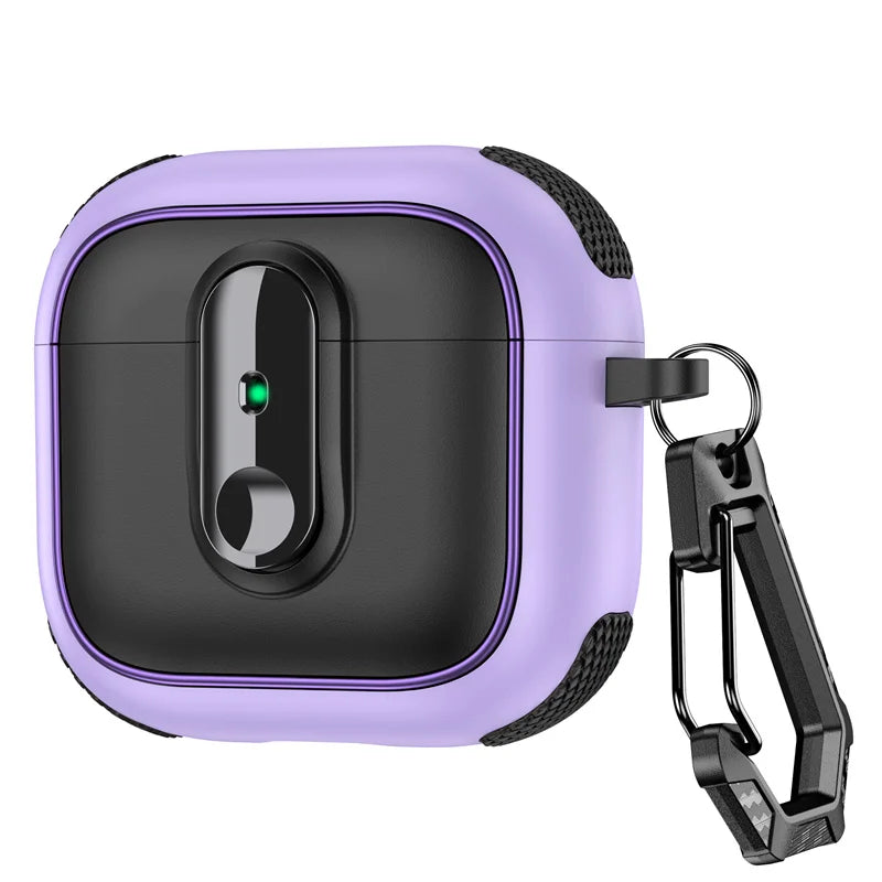 Shockproof Padded Case with Metal Carabiner Clip for AirPods Pro 3